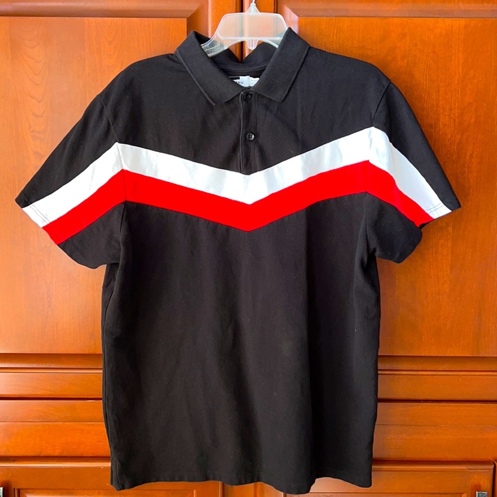 Topman Black Polo Shirt XXL